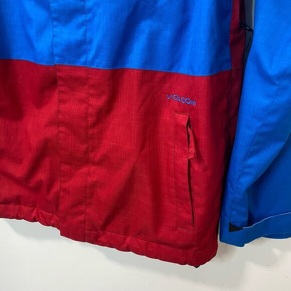 Volcom Men's Retrospec Ski Jacket Coat Snowboard Snow Blue Red Mountain Medium - Picture 7 of 11